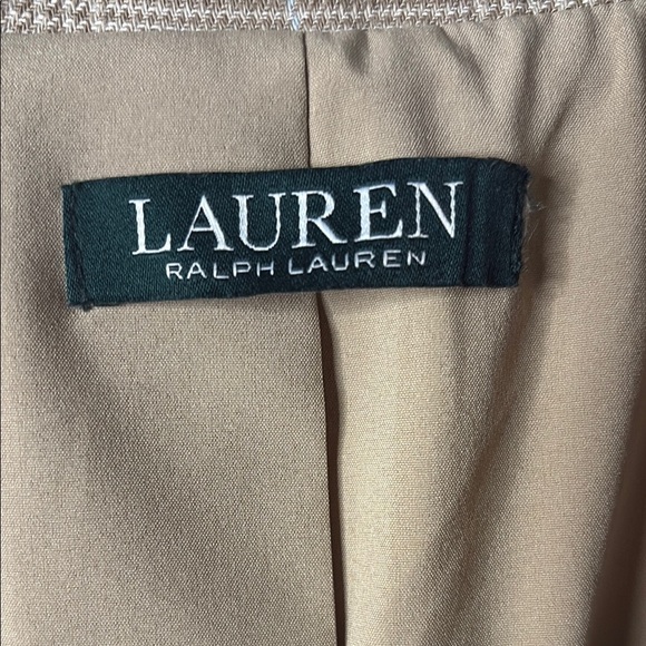 Lauren Ralph Lauren Beige Checkered Blazer - Picture 2 of 10